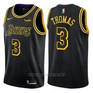 Camiseta Los Angeles Lakers Isaiah Thomas NO 3 Ciudad 2018 Negro