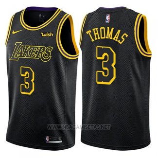 Camiseta Los Angeles Lakers Isaiah Thomas NO 3 Ciudad 2018 Negro