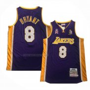 Camiseta Los Angeles Lakers Kobe Bryant NO 8 Mitchell & Ness 2001-02 Violeta