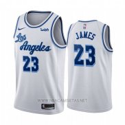 Camiseta Los Angeles Lakers Lebron James NO 23 Classic 2019-20 Blanco