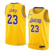 Camiseta Los Angeles Lakers Lebron James NO 23 Icon Amarillo