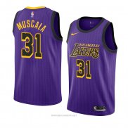 Camiseta Los Angeles Lakers Mike Muscala NO 31 Ciudad 2018-19 Violeta