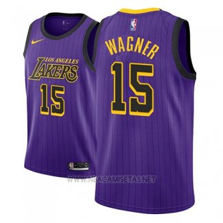 Camiseta Los Angeles Lakers Moritz Wagner NO 15 Ciudad 2018 Violeta