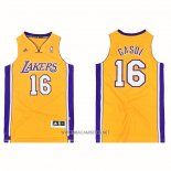 Camiseta Los Angeles Lakers Pau Gasol NO 16 Icon Amarillo