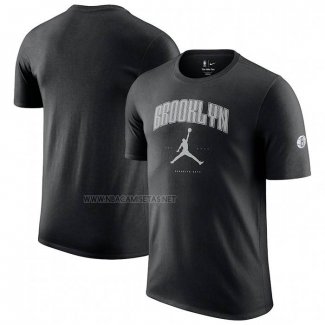 Camiseta Manga Corta Brooklyn Nets Essential Ciudad Negro