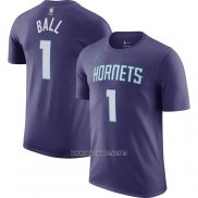 Camiseta Manga Corta Charlotte Hornets LaMelo Ball Statement 2022-23 Violeta