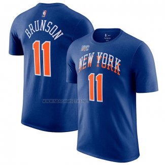 Camiseta Manga Corta New York Knicks Jalen Brunson Ciudad 2023-24 Azul