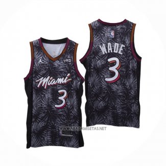 Camiseta Miami Heat Dwyane Wade NO 3 Fashion Royalty Negro