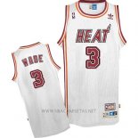 Camiseta Miami Heat Dwyane Wade NO 3 Retro Blanco
