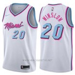 Camiseta Miami Heat Justise Winslow NO 20 Ciudad 2017-18 Blanco