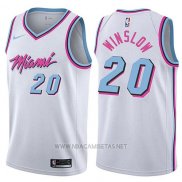 Camiseta Miami Heat Justise Winslow NO 20 Ciudad 2017-18 Blanco