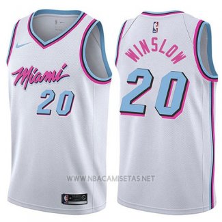 Camiseta Miami Heat Justise Winslow NO 20 Ciudad 2017-18 Blanco