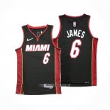 Camiseta Miami Heat LeBron James NO 6 Icon Negro