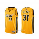 Camiseta Miami Heat Max Strus NO 31 Earned 2020-21 Oro