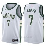 Camiseta Milwaukee Bucks Thon Maker NO 7 Swingman Association 2017-18 Blanco