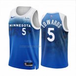 Camiseta Minnesota Timberwolves Anthony Edwards NO 5 Ciudad 2023-24 Azul