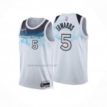 Camiseta Minnesota Timberwolves Anthony Edwards NO 5 Ciudad 2024-25 Blanco