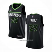 Camiseta Minnesota Timberwolves Derrick Rose NO 25 Statement 2022-23 Negro