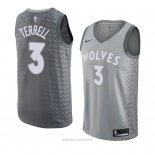 Camiseta Minnesota Timberwolves Jarojo Terrell NO 3 Ciudad 2018 Gris