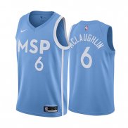 Camiseta Minnesota Timberwolves Jordan Mclaughlin NO 6 Ciudad Edition Azul