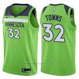 Camiseta Minnesota Timberwolves Karl-Anthony Towns NO 32 Statement 2017-18 Verde