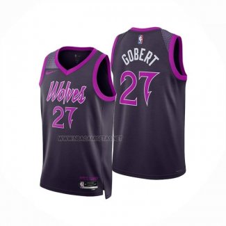 Camiseta Minnesota Timberwolves Rudy Gobert NO 27 Ciudad 2025-26 Negro