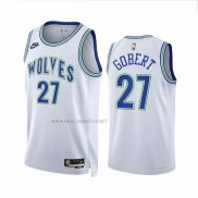 Camiseta Minnesota Timberwolves Rudy Gobert NO 27 Classic 2023-24 Blanco