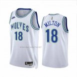 Camiseta Minnesota Timberwolves Shake Milton NO 18 Classic 2023-24 Blanco