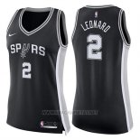 Camiseta Mujer San Antonio Spurs Kawhi Leonard NO 2 Icon 2017-18 Negro