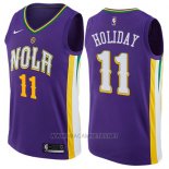 Camiseta New Orleans Pelicans Holiday NO 11 Ciudad 2017-18 Violeta