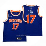 Camiseta New York Knicks Jeremy Lin NO 17 Icon Azul