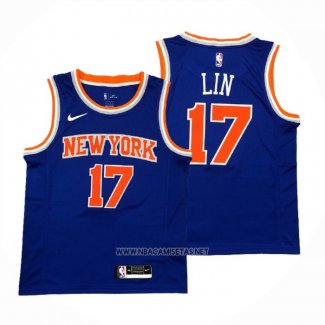 Camiseta New York Knicks Jeremy Lin NO 17 Icon Azul