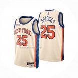 Camiseta New York Knicks Mikal Bridges NO 25 Ciudad 2025-26 Crema