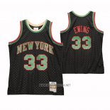 Camiseta New York Knicks Patrick Ewing NO 33 Mitchell & Ness 1991-92 Negro
