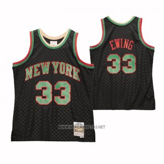 Camiseta New York Knicks Patrick Ewing NO 33 Mitchell & Ness 1991-92 Negro