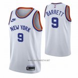 Camiseta New York Knicks RJ Barrett NO 9 75th Anniversary Blanco