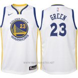 Camiseta Nino Golden State Warriors Draymond Green NO 23 2017-18 Blanco