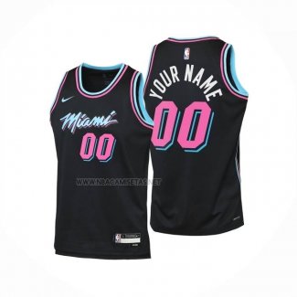 Camiseta Nino Miami Heat Personalizada Ciudad 2025-26 Negro