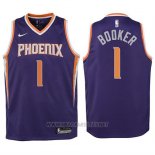 Camiseta Nino Phoenix Suns Devin Booker NO 1 2017-18 Violeta
