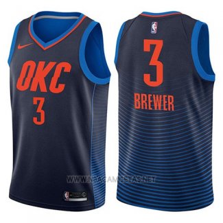 Camiseta Oklahoma City Thunder Corey Brewer NO 3 Statement 2017-18 Azul