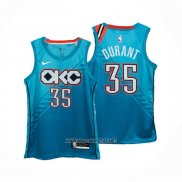 Camiseta Oklahoma City Thunder Kevin Durant NO 35 Ciudad 2018-19 Azul