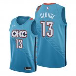 Camiseta Oklahoma City Thunder Paul George NO 13 Ciudad Edition Azul