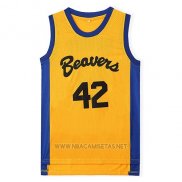 Camiseta Pelicula Beavers Howard NO 42 Amarillo