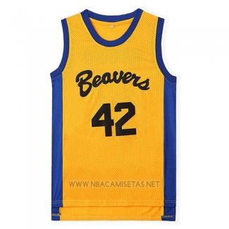 Camiseta Pelicula Beavers Howard NO 42 Amarillo