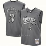 Camiseta Philadelphia 76ers Allen Iverson NO 3 Mitchell & Ness 2000-01 Gris