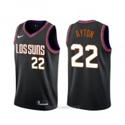 Camiseta Phoenix Suns Deandre Ayton NO 22 Ciudad 2019-20 Negro