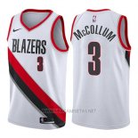 Camiseta Portland Trail Blazers C.j. McCollum NO 3 Swingman Association 2017-18 Blanco