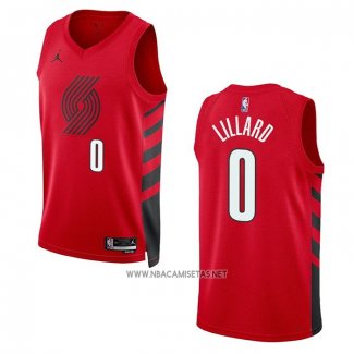 Camiseta Portland Trail Blazers Damian Lillard NO 0 Statement 2022-23 Rojo