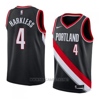 Camiseta Portland Trail Blazers Maurice Harkless NO 4 Icon 2018 Negro