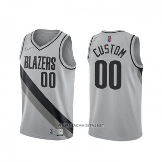 Camiseta Portland Trail Blazers Personalizada Earned 2020-21 Gris